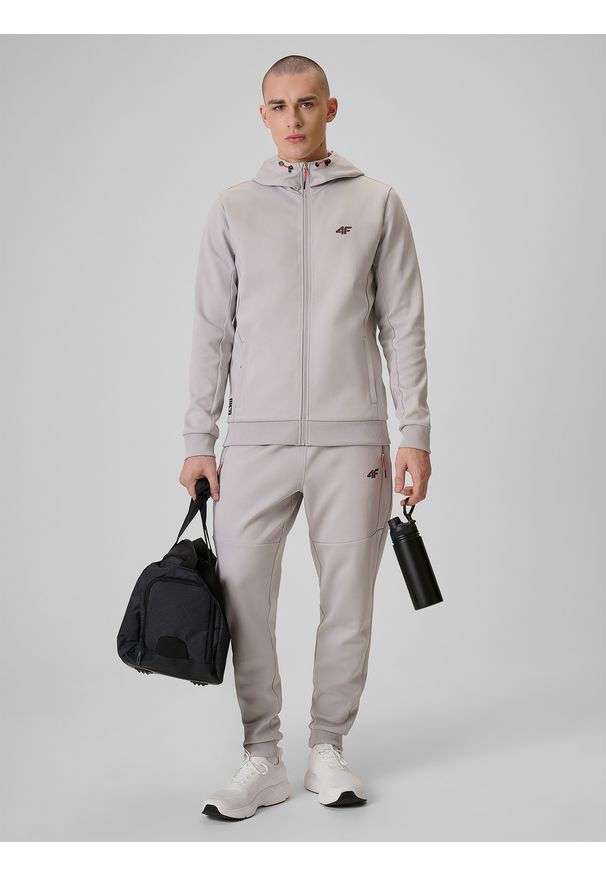 4f - 4F Spodnie dresowe joggery męskie - szare XL. Kolor: szary. Materiał: dresówka