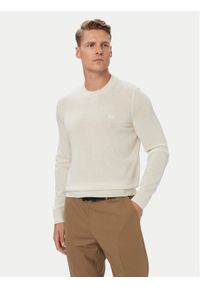 BOSS Sweter Leno 50571914 Kremowy Regular Fit. Kolor: kremowy. Materiał: wełna #1
