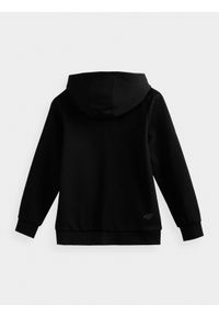 4f - Bluza dresowa rozpinana z kapturem chłopięca. Typ kołnierza: kaptur. Kolor: czarny. Materiał: dresówka #2