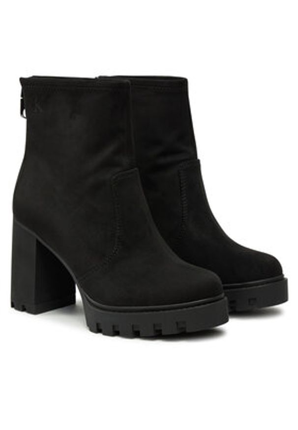 Calvin Klein Jeans Botki Heel Platform Zip Boot Ss YW0YW01601 Czarny. Kolor: czarny. Materiał: materiał. Obcas: na platformie