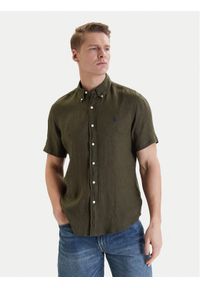 Polo Ralph Lauren Koszula 710968912503 Zielony Regular Fit. Typ kołnierza: polo. Kolor: zielony. Materiał: len #1