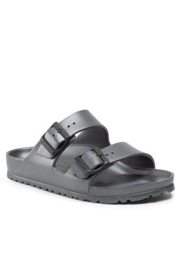 Birkenstock Klapki Arizona EVA 1001498 Szary. Kolor: szary. Materiał: skóra