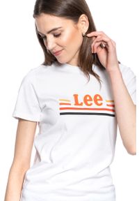 Lee - DAMSKI T-SHIRT LEE ESSENTIAL SLIM TEE BRIGHT WHITE L41HEPLJ