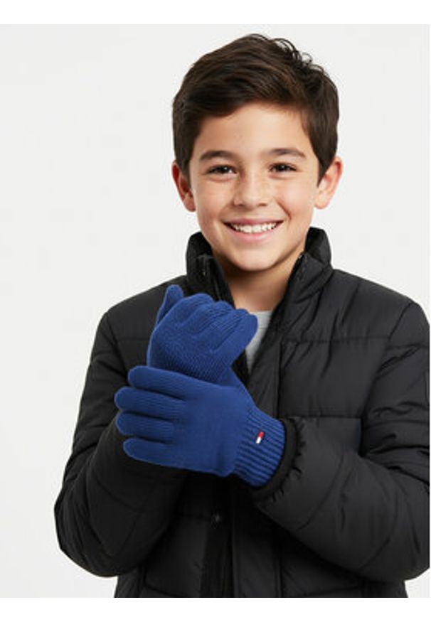 TOMMY HILFIGER - Tommy Hilfiger Rękawiczki dziecięce Small Flag AU0AU01657 Niebieski. Kolor: niebieski. Materiał: bawełna