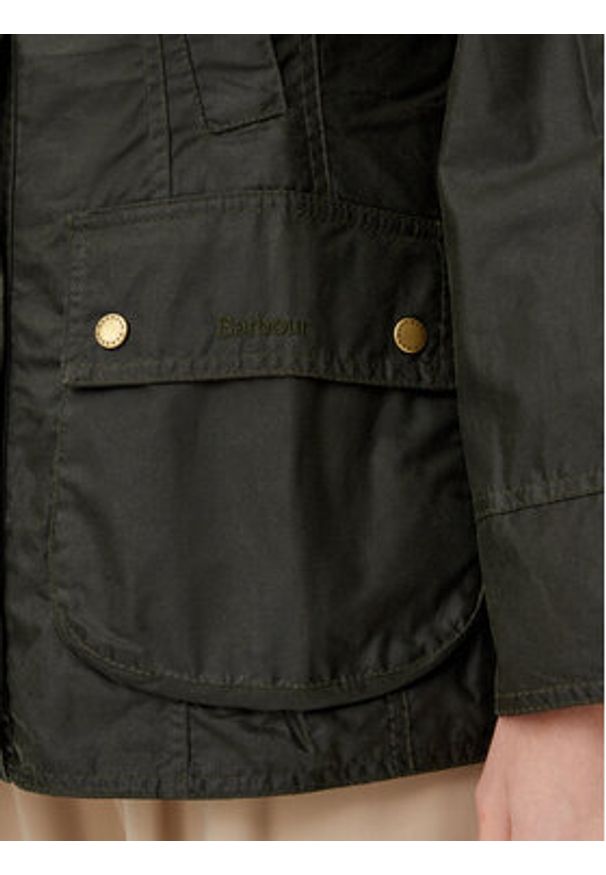Barbour Kurtka przejściowa Beadnell Wax LWX0827OL51 Zielony Regular Fit. Kolor: zielony. Materiał: bawełna