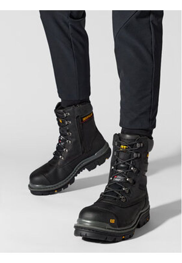 CAT Footwear Trapery Premier 8'' Wr Tx P720150 Czarny. Kolor: czarny. Materiał: skóra, nubuk