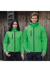 RESULT - Męska Kurtka Softshell Z Kapturem Core Lite. Typ kołnierza: kaptur. Kolor: biały, wielokolorowy, zielony, czarny. Materiał: softshell