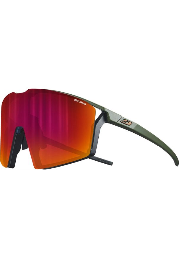 JULBO - Okulary rowerowe Julbo Edge - khaki/czarny | Spectron cat 3 Cf + cat 0. Kolor: czarny, wielokolorowy, zielony. Sport: turystyka piesza