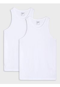 Sinsay - Tank top 2 pack - biały. Kolor: biały