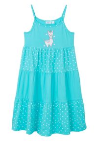 Sukienka dziewczęca z dżerseju bonprix morski. Kolor: niebieski. Materiał: jersey #1