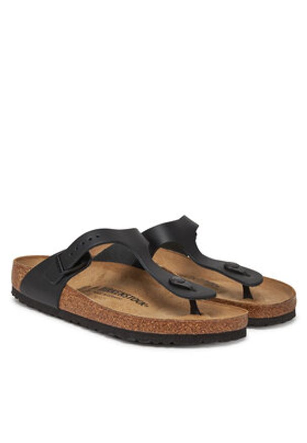 Birkenstock Japonki Gizeh 1029231 Czarny. Kolor: czarny. Materiał: skóra