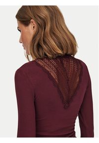 only - ONLY Bluzka Tilde 15207788 Bordowy Stretch Fit. Kolor: czerwony. Materiał: wiskoza #6