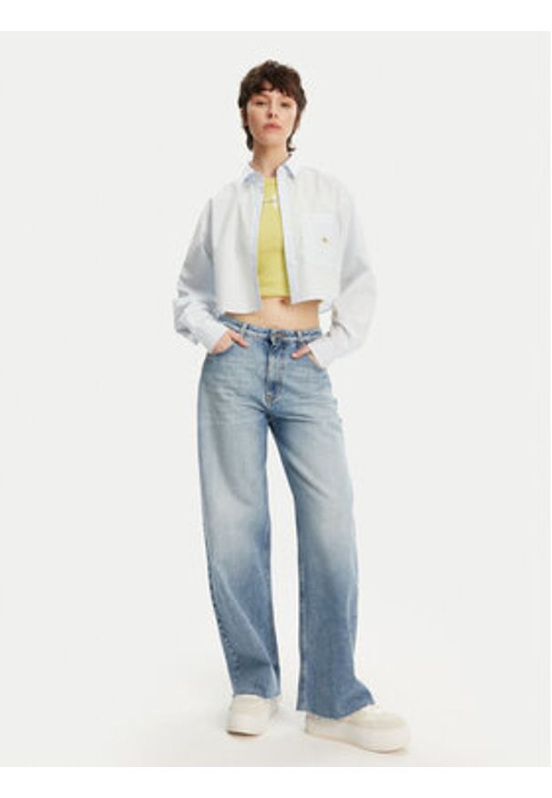 Calvin Klein Jeans Koszula J20J225078 Błękitny Regular Fit. Kolor: niebieski. Materiał: bawełna