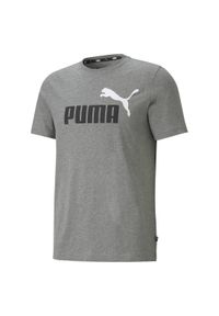 Koszulka fitness męska Puma ESS+ 2 Col Logo Tee. Kolor: szary. Sport: fitness