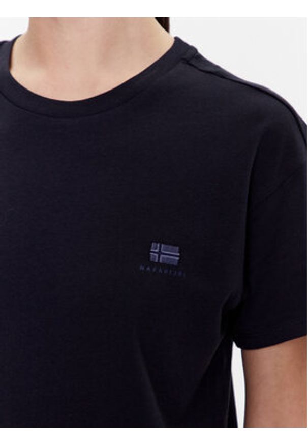 Napapijri T-Shirt S-Nina NP0A4H87 Granatowy Regular Fit. Kolor: niebieski. Materiał: bawełna