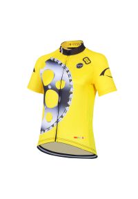 MADANI - Koszulka rowerowa męska madani. Kolor: żółty, szary, wielokolorowy. Sport: kolarstwo