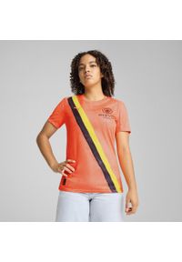 Puma - Damska koszulka KIDSUPER × MANCHESTER CITY PUMA Neon Sun Black Orange. Kolor: czarny, pomarańczowy, wielokolorowy, żółty. Sport: piłka nożna