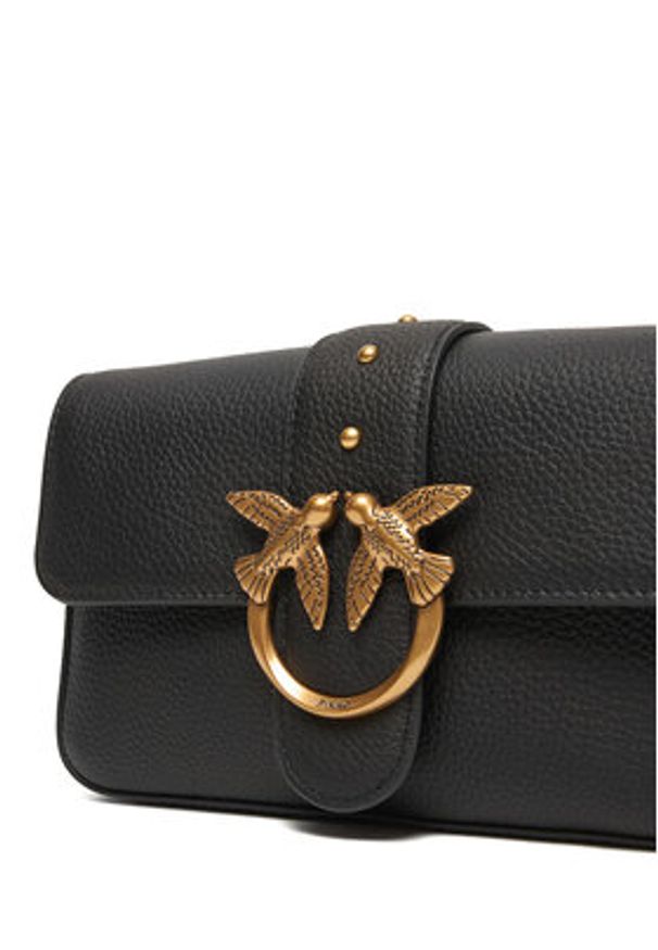 Pinko - PINKO Torebka Love One Mini Slouchy Fl Al 25-26 104340 A2OX Czarny. Kolor: czarny. Materiał: skórzane