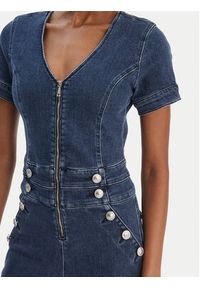 Guess Kombinezon W6RD94 D0911 Granatowy Wide Leg. Kolor: niebieski. Materiał: jeans #4