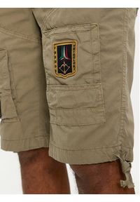 Aeronautica Militare Szorty materiałowe 241BE041CT1122 Khaki Regular Fit. Kolor: brązowy. Materiał: bawełna