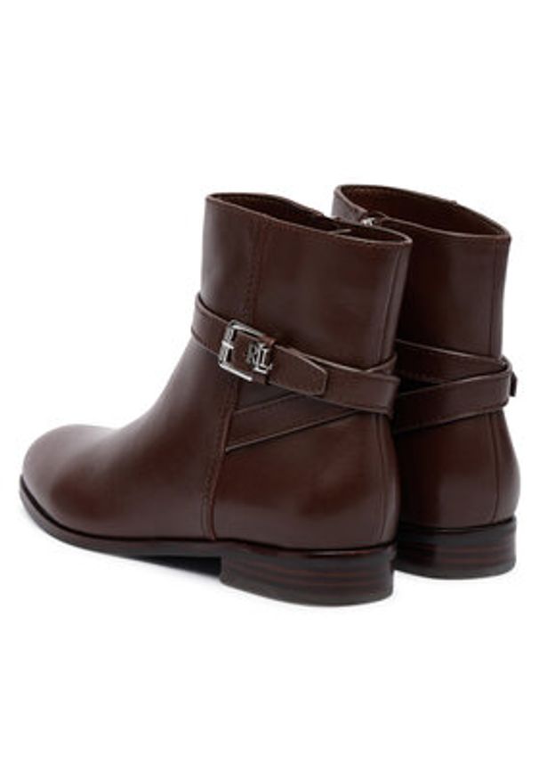 Lauren Ralph Lauren - LAUREN RALPH LAUREN Botki Brooke II 802974382002 Brązowy. Kolor: brązowy. Materiał: skóra