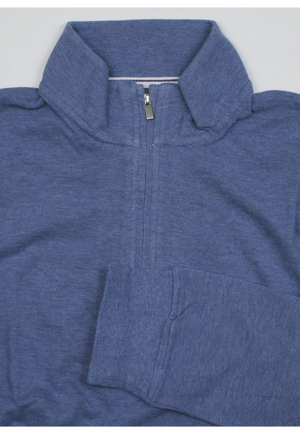 Chiao - Koszulka Niebieska, Długi Rękaw, Męska, Longsleeve z Wysoką Stójką i Zamkiem -CHIAO. Typ kołnierza: kołnierzyk stójkowy. Kolor: niebieski. Materiał: bawełna. Długość rękawa: długi rękaw. Długość: długie