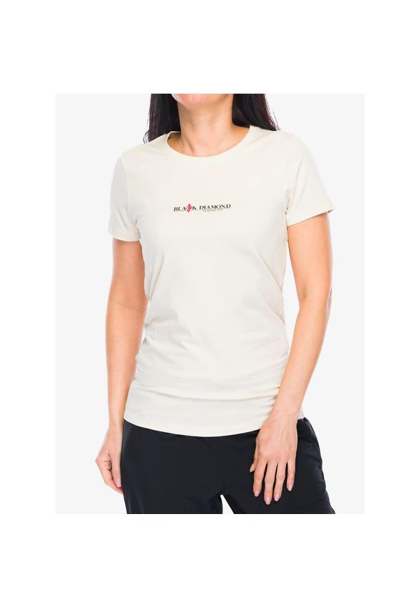 Koszulka damska Black Diamond Heritage Wordmark SS Tee. Kolor: beżowy