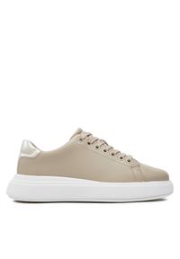 Calvin Klein Sneakersy Cupsole Lace Up Leather HW0HW01987 Beżowy. Kolor: beżowy #1