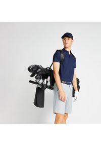 INESIS - Koszulka polo do golfa WW900 męska. Typ kołnierza: golf, polo. Kolor: niebieski. Materiał: elastan, poliamid, materiał