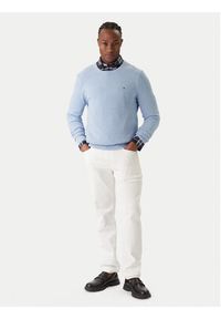 TOMMY HILFIGER - Tommy Hilfiger Sweter Essential MW0MW36347 Błękitny Regular Fit. Kolor: niebieski. Materiał: bawełna #2