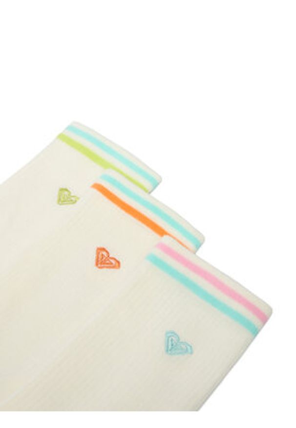 Roxy Skarpety długie CEO_BR_ROXY_2032_W_AW25 (3 PACK) Biały. Kolor: biały. Materiał: bawełna