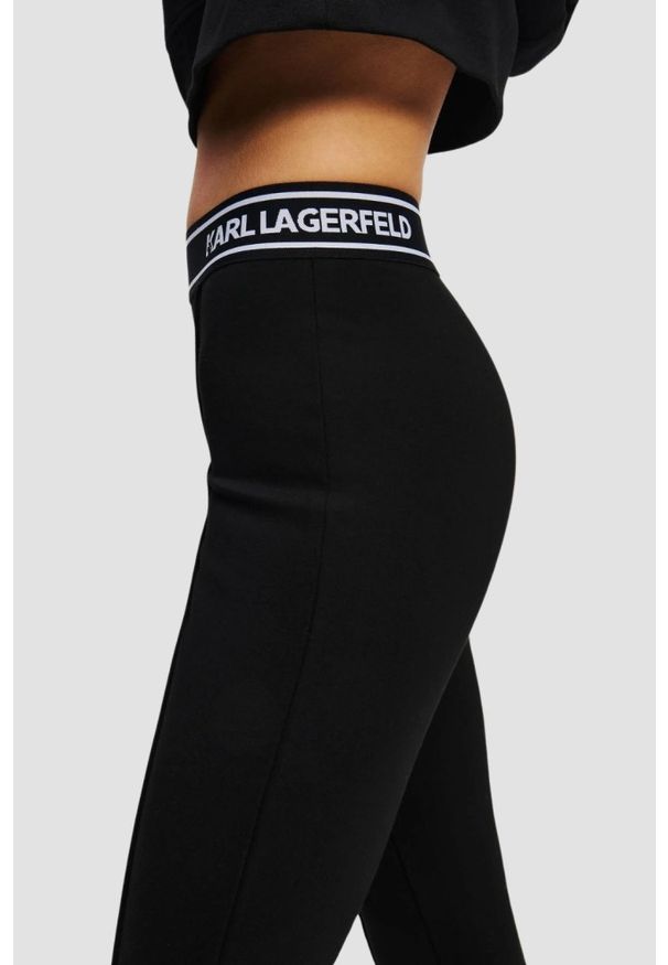 Karl Lagerfeld - KARL LAGERFELD Czarne damskie legginsy, Rozmiar XS. Kolor: czarny. Materiał: materiał