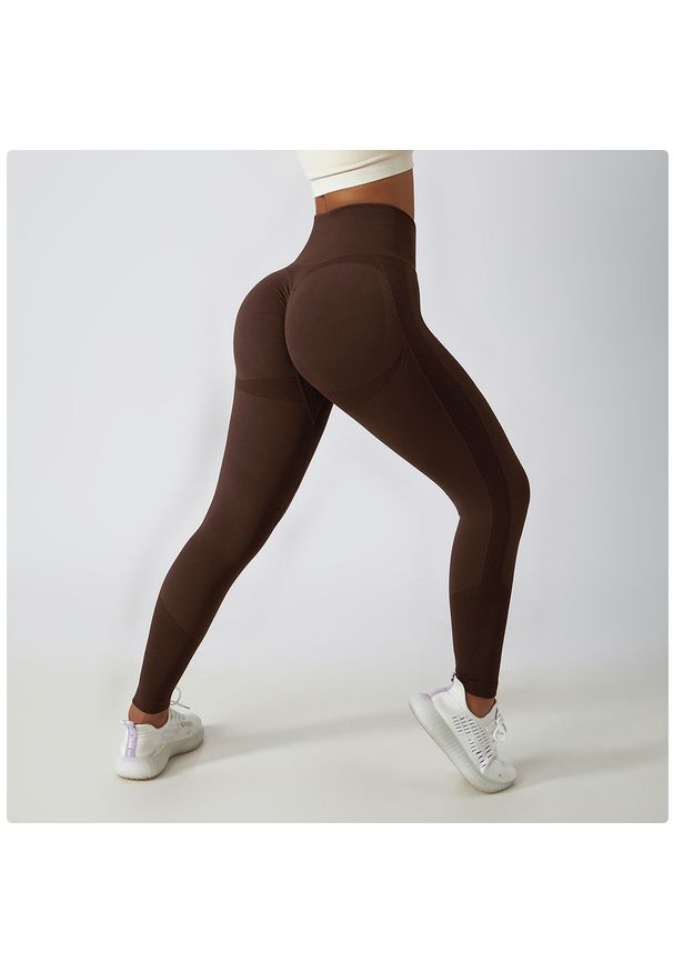 Intica - Legginsy treningowe modelujące sylwetkę z wysokim stanem Gulli. Stan: podwyższony. Kolor: fioletowy. Materiał: tkanina. Sport: fitness