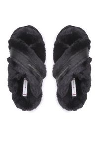 TOMMY HILFIGER - Tommy Hilfiger Kapcie Fur Home Slippers Wiht Straps FW0FW06889 Czarny. Kolor: czarny. Materiał: materiał