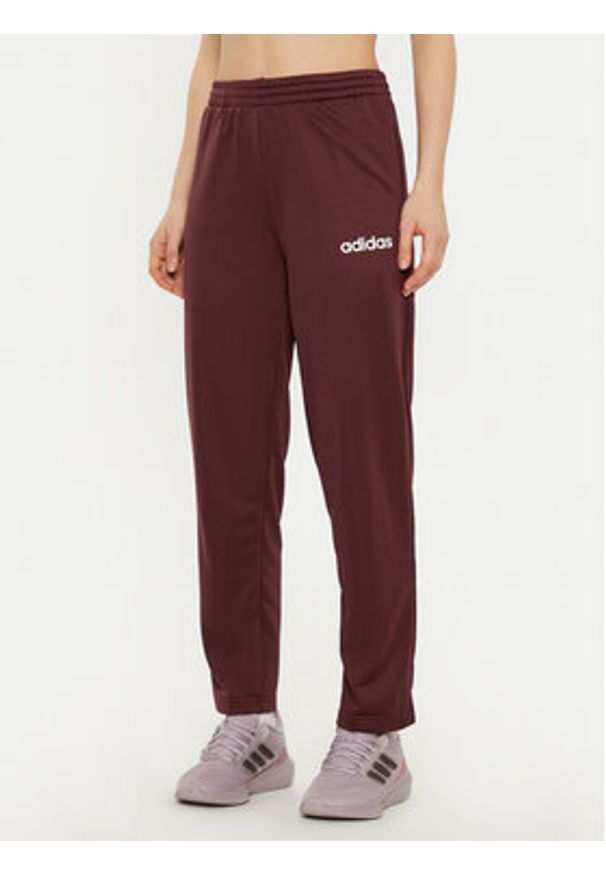 Adidas - adidas Dres Essentials Linear JD2698 Bordowy Slim Fit. Kolor: czerwony. Materiał: syntetyk
