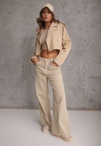 Renee - Beżowy Top na Ramiączkach Basic Prążkowany Zitira. Okazja: na co dzień. Kolor: beżowy. Materiał: prążkowany. Długość rękawa: na ramiączkach. Styl: casual #5