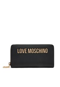 Love Moschino - LOVE MOSCHINO Duży Portfel Damski JC5611PP1MKD0000 Czarny. Kolor: czarny. Materiał: skóra