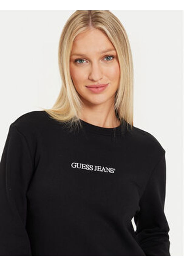 Guess Jeans Bluza W4YQ10 KC811 Czarny Classic Fit. Kolor: czarny. Materiał: bawełna
