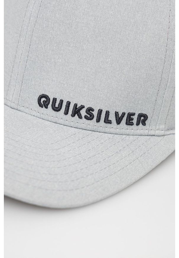 Quiksilver czapka kolor szary gładka. Kolor: szary. Wzór: gładki