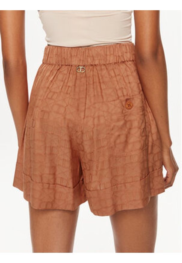 TwinSet - TWINSET Szorty materiałowe 241TT2241 Pomarańczowy Loose Fit. Kolor: pomarańczowy. Materiał: wiskoza