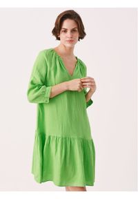 Part Two Sukienka codzienna Chania 30305175 Zielony Relaxed Fit. Okazja: na co dzień. Kolor: zielony. Materiał: len. Typ sukienki: proste. Styl: casual #1