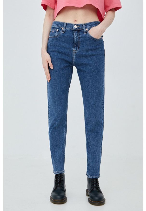 Tommy Jeans jeansy DW0DW12373.PPYY damskie high waist. Stan: podwyższony. Kolor: niebieski