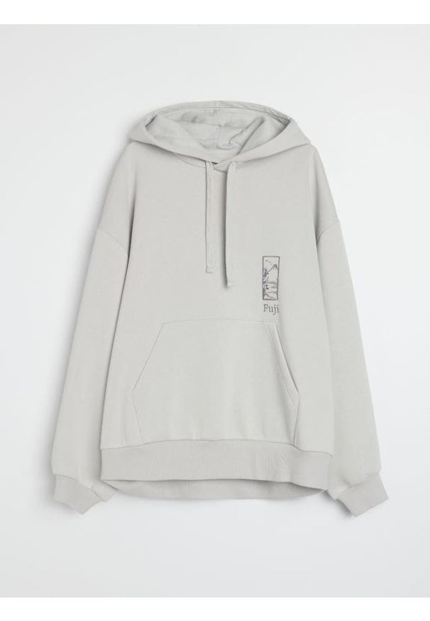 Sinsay - Bluza hoodie basic - kremowy. Kolor: kremowy