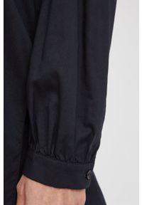 Marc O'Polo sukienka kolor czarny mini oversize. Typ kołnierza: polo. Kolor: czarny. Materiał: lyocell, jedwab, materiał, tkanina. Długość rękawa: długi rękaw. Typ sukienki: oversize. Długość: mini
