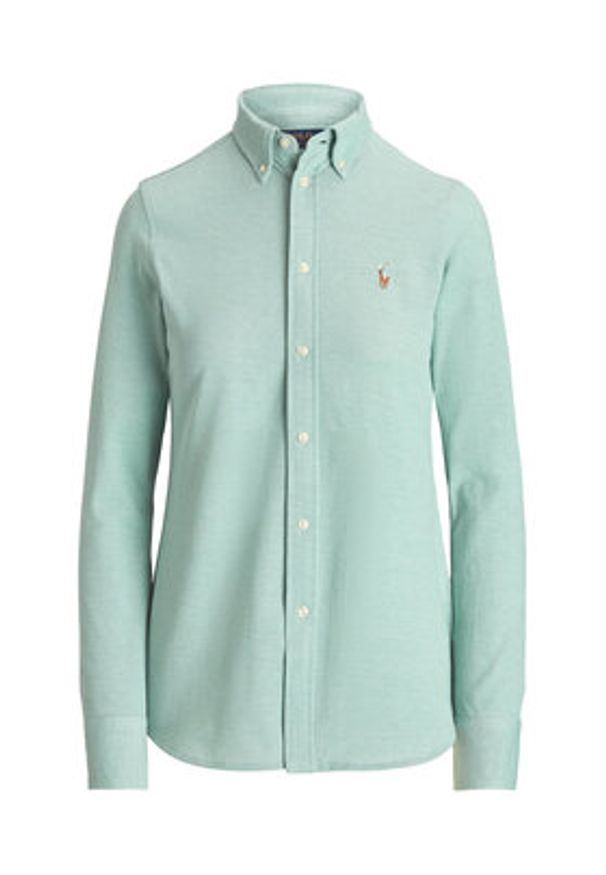 Polo Ralph Lauren Koszula 211924258009 Zielony Slim Fit. Typ kołnierza: polo. Kolor: zielony. Materiał: bawełna
