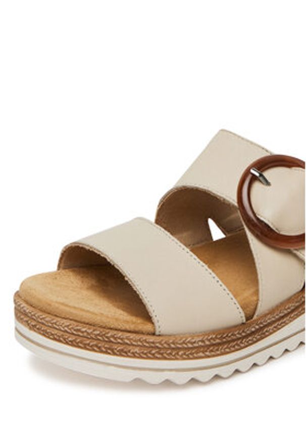 Remonte Klapki D0Q51-80 Beżowy. Kolor: beżowy. Materiał: skóra