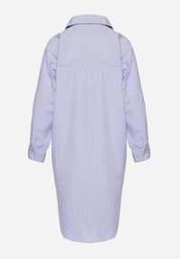 Born2be - Jasnoniebieska Koszulowa Sukienka z Bawełny w Paski Ailoa. Kolor: niebieski. Materiał: bawełna. Wzór: paski. Typ sukienki: koszulowe. Styl: klasyczny #6