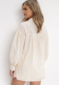 Born2be - Beżowy 2-cześciowy Komplet z Szortami i Elegancką Koszulą Alesa. Kolor: beżowy