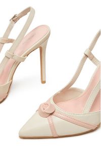 DeeZee Szpilki HT92831-166 Écru. Materiał: skóra. Obcas: na szpilce