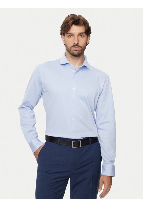 BOSS - Boss Koszula 50473312 Błękitny Slim Fit. Kolor: niebieski. Materiał: bawełna, syntetyk